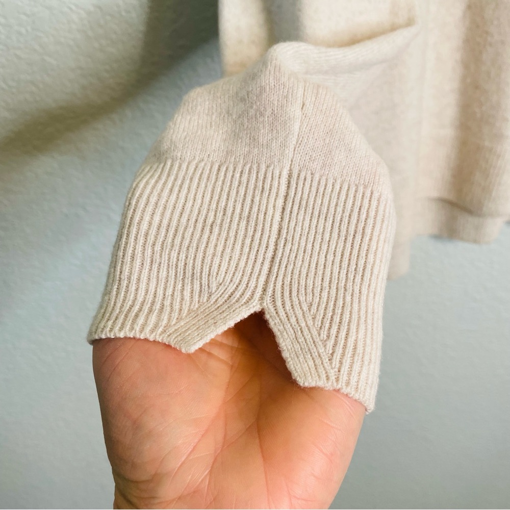 Vince Heather White Wool Cashmere Mock Neck Cozy Neutral Casual Sweater | Large - Picture 2 of 6